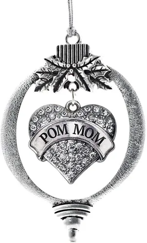 Miniatura 75 de Inspired Silver Adornos festivos de dije de corazón pave de plata con circonitas cúbicas