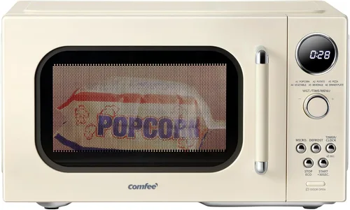 COMFEE' Horno microondas retro, microondas pequeño con 6 menús automáticos, microondas compacto de encimera de 0.9 pies cúbicos con cocción