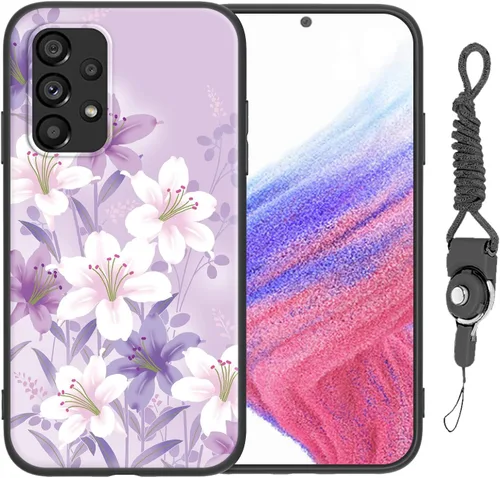 Miniatura 48 de Funda para Galaxy A51 5G (no compatible con la versión A51 4G) con correa de cordón, para niñas y mujeres, diseño lindo de anime, funda de silicona