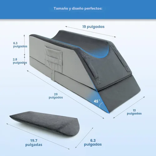 Miniatura 3 de Almohadas para elevar la pierna Kehangte después de la cirugía, almohada para elevar la pierna ajustable en 4 alturas, equipo de recuperación