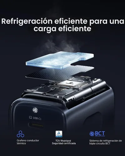 Miniatura 6 de Baseus PICOGO Cargador USB C de 67W, el Bloque de Carga Rápida de 3 Puertos Más Pequeño con Enchufe Plegable, PD/PPS para MacBook Air/Pro, iPhone