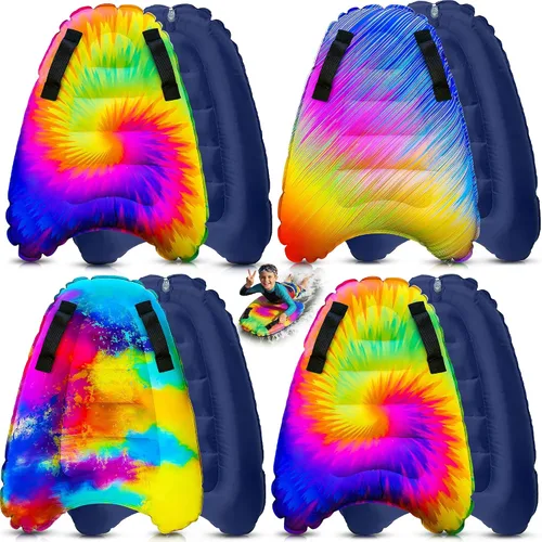 Miniatura 8 de JAMBO Tabla de surf inflable con asas, tabla de boogie para playa, tabla de surf flotante, flotadores de piscina, juguete de playa para niños