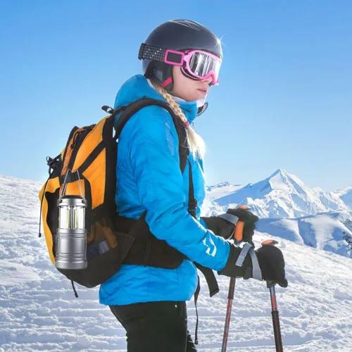 Miniatura 6 de Farol LED para campamento, 500 lúmenes, luces plegables para campamento, linterna de corte de energía, funciona con pilas para emergencias