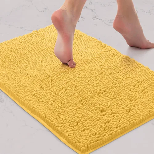 Miniatura 30 de LuxUrux Tapete de microfibra afelpada, de felpilla extrasuave, pelo largo de 1 pulgada, muy absorbente, para baño o ducha, lavar y secar a máquina