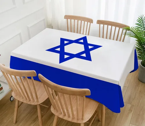 Miniatura 2 de Hafangry Mantel de bandera de Israel, decoración del Día de la Independencia de Israel, festival judío, cocina, comedor, decoración del hogar, 60 x