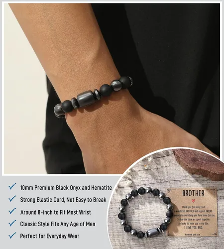 Miniatura 5 de Pulseras hechas a mano para hombres, regalos geniales para él, novio, marido, papá, hijo, abuelo, nieto, hermano, relleno de calcetines de Navidad