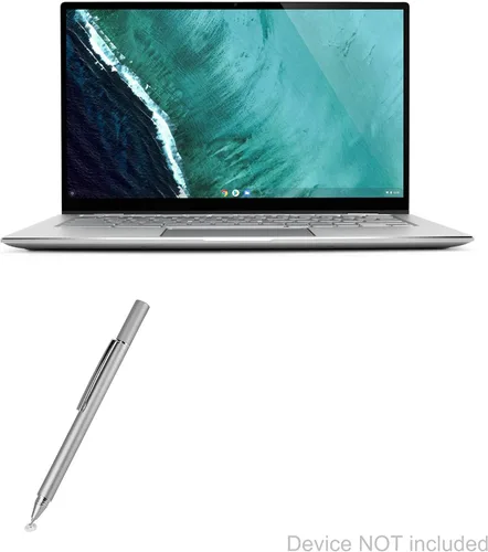 BoxWave Stylus Pen compatible con ASUS Chromebook Flip C434 – FineTouch Capacitive Stylus, lápiz capacitivo súper preciso – plateado metálico
