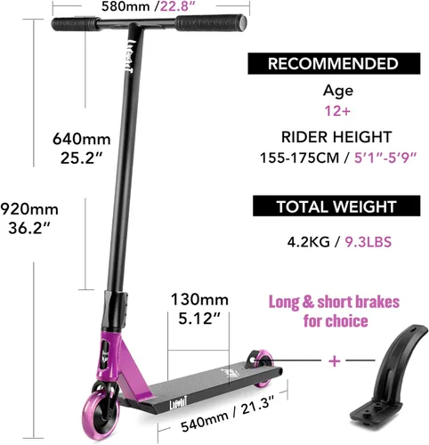Miniatura 2 de Limit LMT70 Pro Street Scooter: especificaciones de nivel profesional, scooter de truco, SCS, 4 pernos para adultos, tamaño intermedio y avanzado