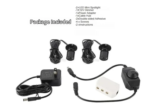 Miniatura 6 de Mini focos LED regulables de 12V para exhibición – Luz diurna de 1.5W 6500K, focos pequeños para exhibiciones con regulador de intensidad, negro
