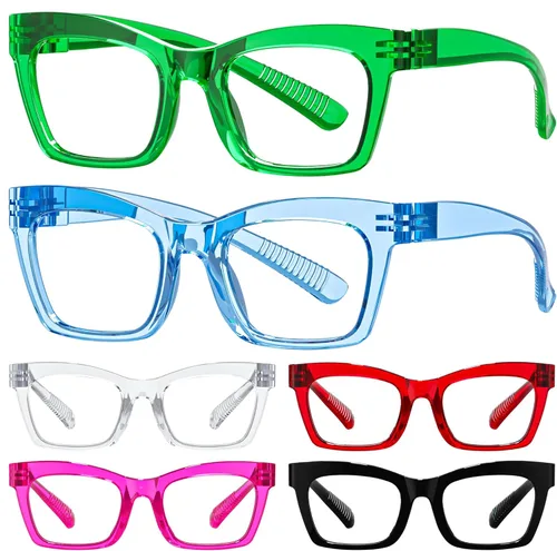 Miniatura 13 de Eyekepper Paquete de 5 lentes de lectura de gran tamaño, lectores retro para mujer, incluyen lectores Sunshine +0.50