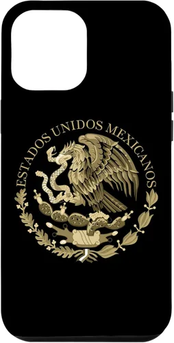 iPhone 12 Pro Max Bandera de México sello del escudo de armas en caso sepia