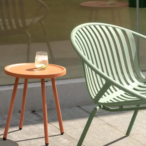Miniatura 4 de Werph Juego de muebles de patio, 3 piezas de muebles de exterior con mesa naranja bistró y sillas verdes, juego de 2, juego de patio al aire libre
