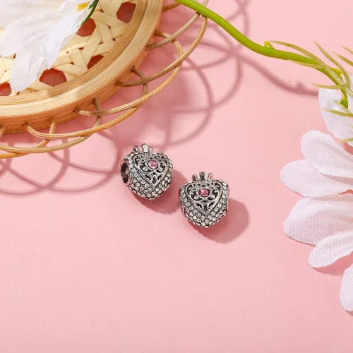 Miniatura 2 de Erizteya LoveHeart Charm for Bracelets 934 Sterling Silver Pendant for Womens Bracelets NecklacesHappy Birthday Mothers Day Jewelry Women Girls Gifts