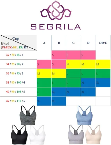 Miniatura 6 de SEGRILA Brasier deportivo para mujer, con espalda cruzada, con tirantes ajustables