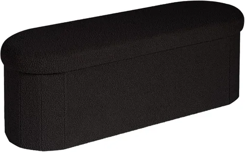 Miniatura 13 de B FSOBEIIALEO Otomana de Almacenamiento para Dormitorio, Reposapiés Otomano Plegable de Almacenamiento Boucle, Cubo Otomano Plegable Pequeño de Beige