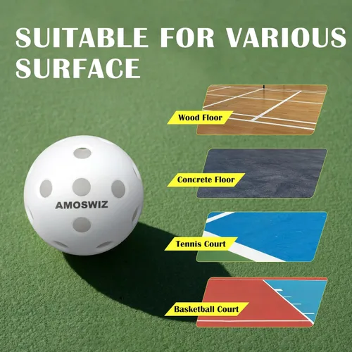 Miniatura 6 de Indoor Pickleball Balls, 6/12 Pack of 26 Holes Pickleballs, USAPA Approved Indoor Pickleballs Set, High Visibility Durable Pickle Balls for Training