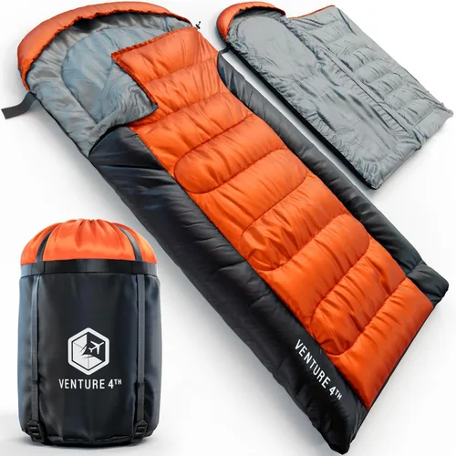 VENTURE 4TH Saco de dormir para mochileros – XXL, tamaños dobles e individuales – Saco de dormir ligero para clima cálido y frío para adultos, niños
