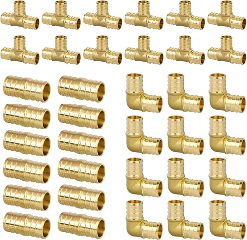 Miniatura 25 de Acoplamiento Pex de 1/2", Accesorios Pex, Accesorios de Engaste de Latón de Alta Resistencia para Tubos PEX con Construcción Resistente a Fugas