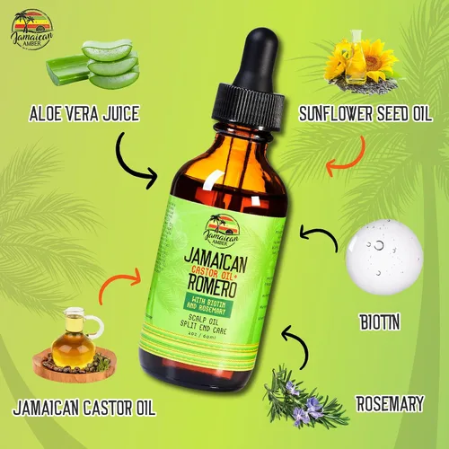 Miniatura 4 de JAMAICAN Ambre Aceite de ricino negro orgánico – 2 fl oz – Para la fuerza del cabello, cuero cabelludo, aceite de masaje corporal y cejas