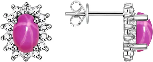 Miniatura 27 de Rylos Aretes tipo dormilona de plata de ley 925, ovalados y diamantes de 0.236 x 0.157 pulgadas, exquisitas joyas de piedra
