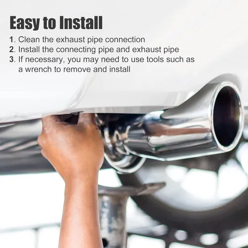 Miniatura 7 de X AUTOHAUX 4 piezas OD 2.5 pulgadas 45 grados SS304 tubo de acero inoxidable curvado para tubo de escape de codo para sistema de escape modificado