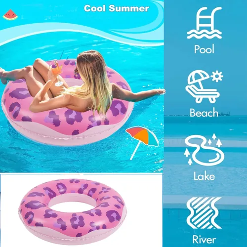 Miniatura 6 de Flotador inflable para piscina, 2 piezas de 32 pulgadas, anillo de natación de alta calidad, flotadores de vinilo resistente para la playa, fiesta