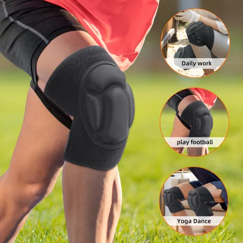 Miniatura 7 de Rodilleras anticolisión, soporte de rodilla ajustable, protección de fijación rotuliana con forro grueso de espuma EVA para deportes al aire libre
