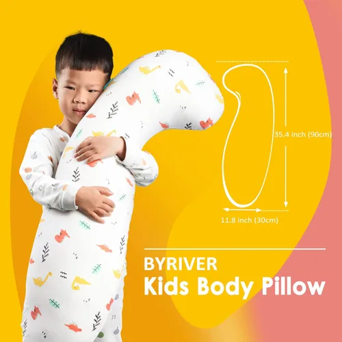 Miniatura 2 de BYRIVER Almohada de Contorno de 35" de Enfriamiento Linda para Niños Niñas Niños, Almohada de Abrazo para Dormir, Funda de Almohada de Dinosaurio