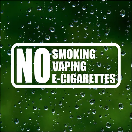 Miniatura 7 de Adhesivo de no fumar y no vapear – No cigarrillos electrónicos (paquete de 2) 7 x 3 pulgadas para automóvil, vehículos, oficina, negocios, hogar
