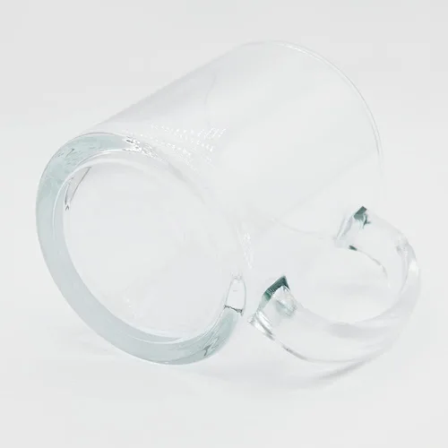Miniatura 4 de MR.R Taza transparente de vidrio transparente de 11 onzas, tazas de café con asa para transferencia de revestimiento térmico térmico, juego de 6