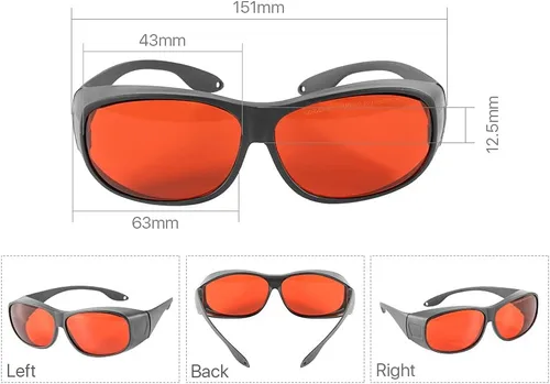 Miniatura 3 de Cloudray Gafas protectoras del CE de los vidrios de seguridad del laser 1064nm 532nm 355nm OD7+ para la soldadura de mano de la fibra
