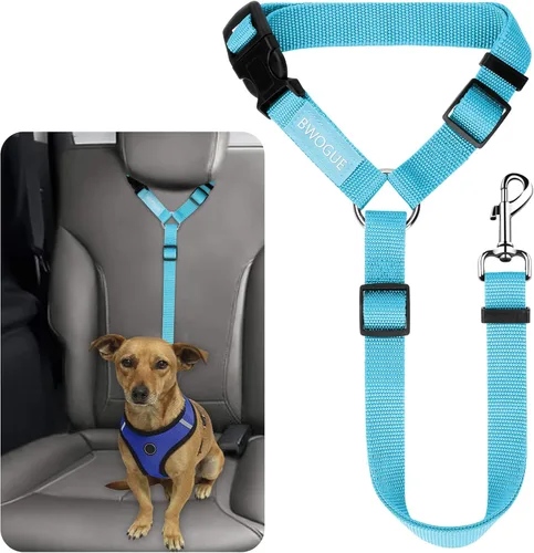 Miniatura 24 de BWOGUE Arnés de cinturón de seguridad para mascotas, cinturón de seguridad ajustable para reposacabezas de coche, arnés de cinturón de seguridad
