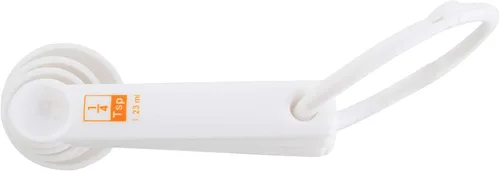 Miniatura 6 de Fox Run Juego de cucharas medidoras de plástico de 6 piezas, color blanco, 1.6 x 9 x 3 pulgadas