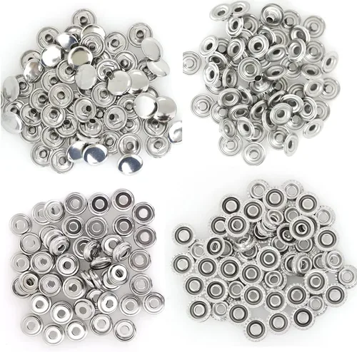 Miniatura 3 de 1000 Piezas Cierre a Presión de Acero Inoxidable, BetterJonny 15mm Botón a Presión Resistente Tapa de Presión para Jeans Tela Chaquetas Ropa Bolsa
