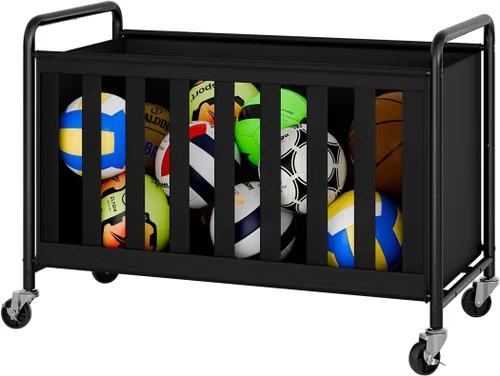 Miniatura 8 de StorageWorks - Organizador de almacenamiento de pelotas con ruedas, carrito de pelotas para el garaje, organizador de equipo deportivo de garaje