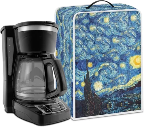 Miniatura 33 de DISNIMO Cubierta antipolvo para cafetera de mariposa azul, fundas para máquina de hacer café de cocina con mango superior, cubierta