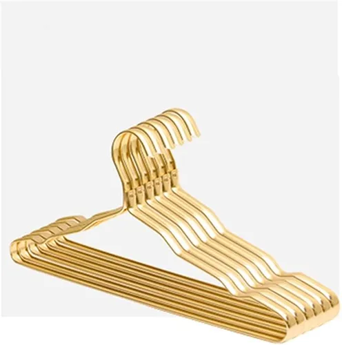5Pcs Clothes Hanger Anti-Slip Antideformation Aluminium Alloy Closet Dress Clothing Towel Multifunction Storage Rack Coat Hanger(E)