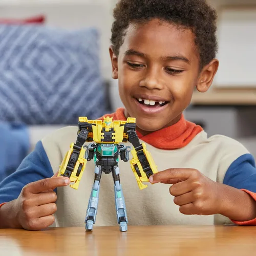 Miniatura 9 de Transformers EarthSpark Cyber-Combiner Bumblebee and Malto Robot Figuras de acción, juguetes interactivos para niños y niñas a partir de 6 años
