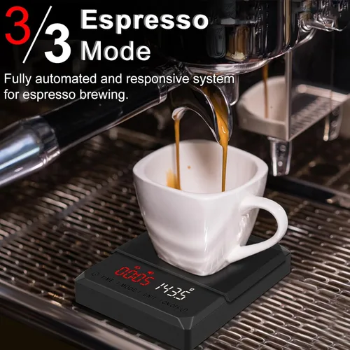 Miniatura 6 de Fuzion Mini báscula de café con temporizador, báscula de café expreso recargable de 4.4 lbs x 0.00 oz de precisión, temporizador de 3 modos