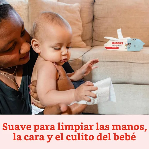 Miniatura 7 de Huggies Simply Clean Toallitas para Bebé sin Fragancia, 3 Paquetes con Tapa Abatible (192 Toallitas en Total), el Empaque Puede Variar
