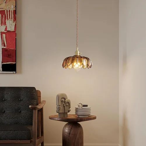 Miniatura 5 de XZHGCEE Lámpara colgante enchufable con luz colgante: lámpara colgante de vidrio ámbar enchufable, cable de lámpara de swag de 14.7 pies con Enchufe