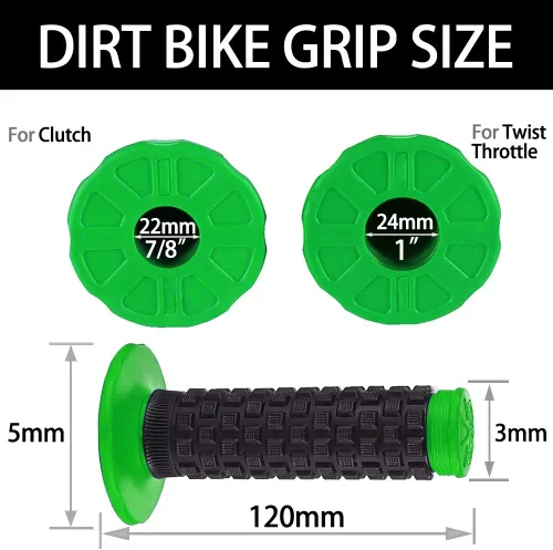 Miniatura 4 de Motorcycle Grips 7/8" Dirt Bike Grip Pillow Top Grips Rubber Anti-Slip Universal Handlebar Racing Grip for Motocross ATV Verde