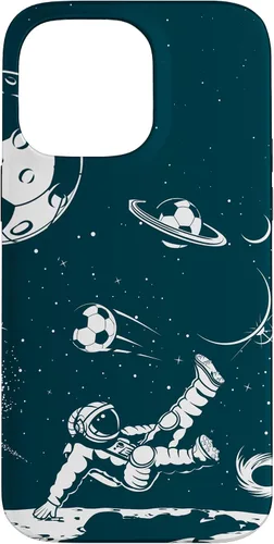 Miniatura 21 de Funda para iPhone 16 para teléfono de fútbol, amante del fútbol, jugador de fútbol espacial, funda de astronauta