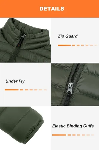 Miniatura 6 de Chaqueta de plumón plegable para hombre, chaqueta acolchada ligera y cálida