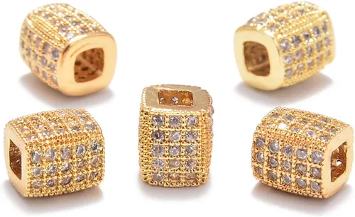 Miniatura 15 de AD Beads Pulsera de cuentas de zircón con tachuelas de strass