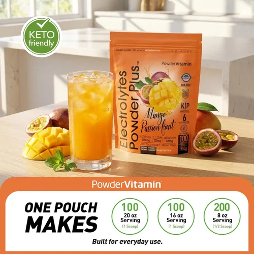 Miniatura 5 de PowderVitamin Electrolytes Powder Plus, polvo de hidratación sin azúcar, 1000 mg de potasio, 120 mg de magnesio, 120 mg de calcio, sal del Himalaya