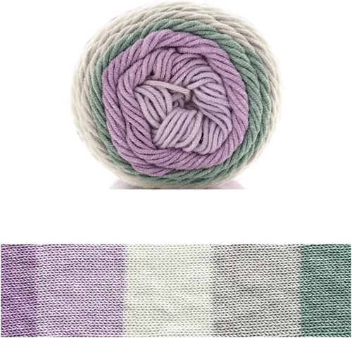 Miniatura 18 de Hilo de color de algodón para tartas, hilo multicolor arcoíris para tejer y tejer a ganchillo, 2 bolas de 7.05 oz, 45% algodón, 55% acrílico, hilo