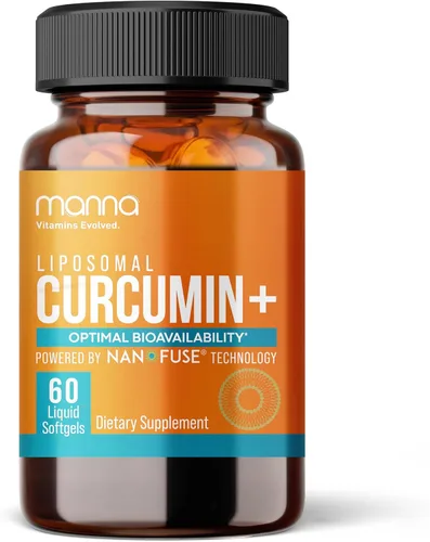 Manna Vitamins Evolved Curcumina liposomal + cápsulas blandas para una absorción avanzada, el mejor suplemento de cúrcuma para apoyo diario de la