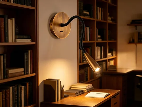 Miniatura 6 de Manguera de cuello de cisne flexible LED para pared, luz de lectura enfocada para dormitorio, lámpara de pared ajustable para cabecero de noche