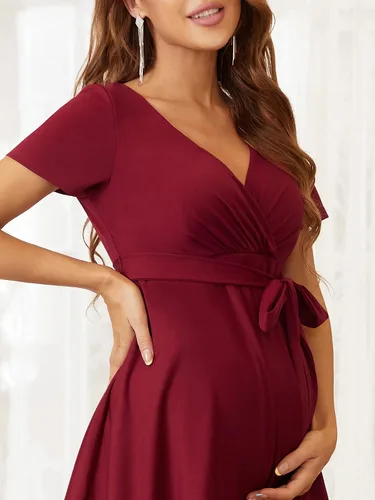 Miniatura 5 de Ever-Pretty Vestido de maternidad cruzado corto con cuello en V para mujer 20786